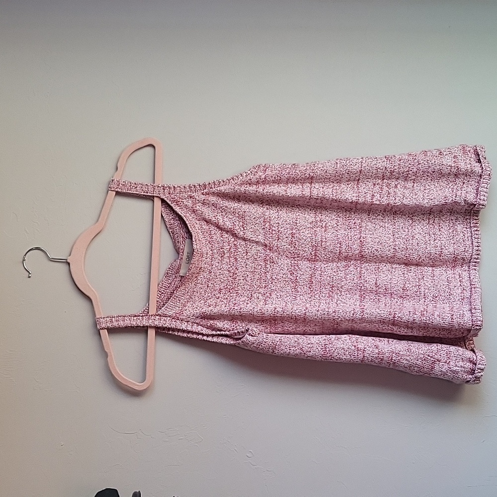 LOFT Square Neck Sweater Tank in Ted and White Marled Yarn